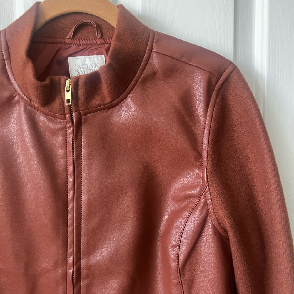 Jaclyn Smith Rust Brown (Faux) Leather Jacket